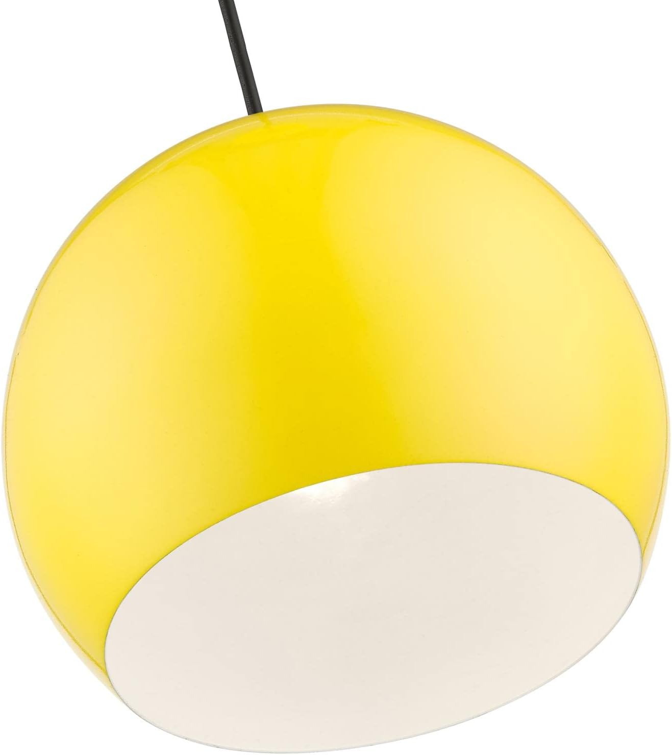1 Light Globe Pendant, Shiny Yellow/Polished Chrome, 15 Inches Tall, 10 Inches Wide M562851