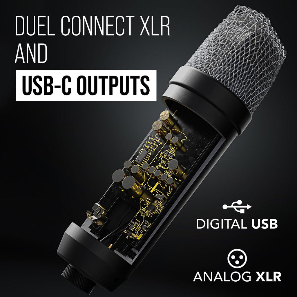 Large-Diaphragm Studio Condenser Microphone with XLR and USB Outputs & USB Audio Interface W425785