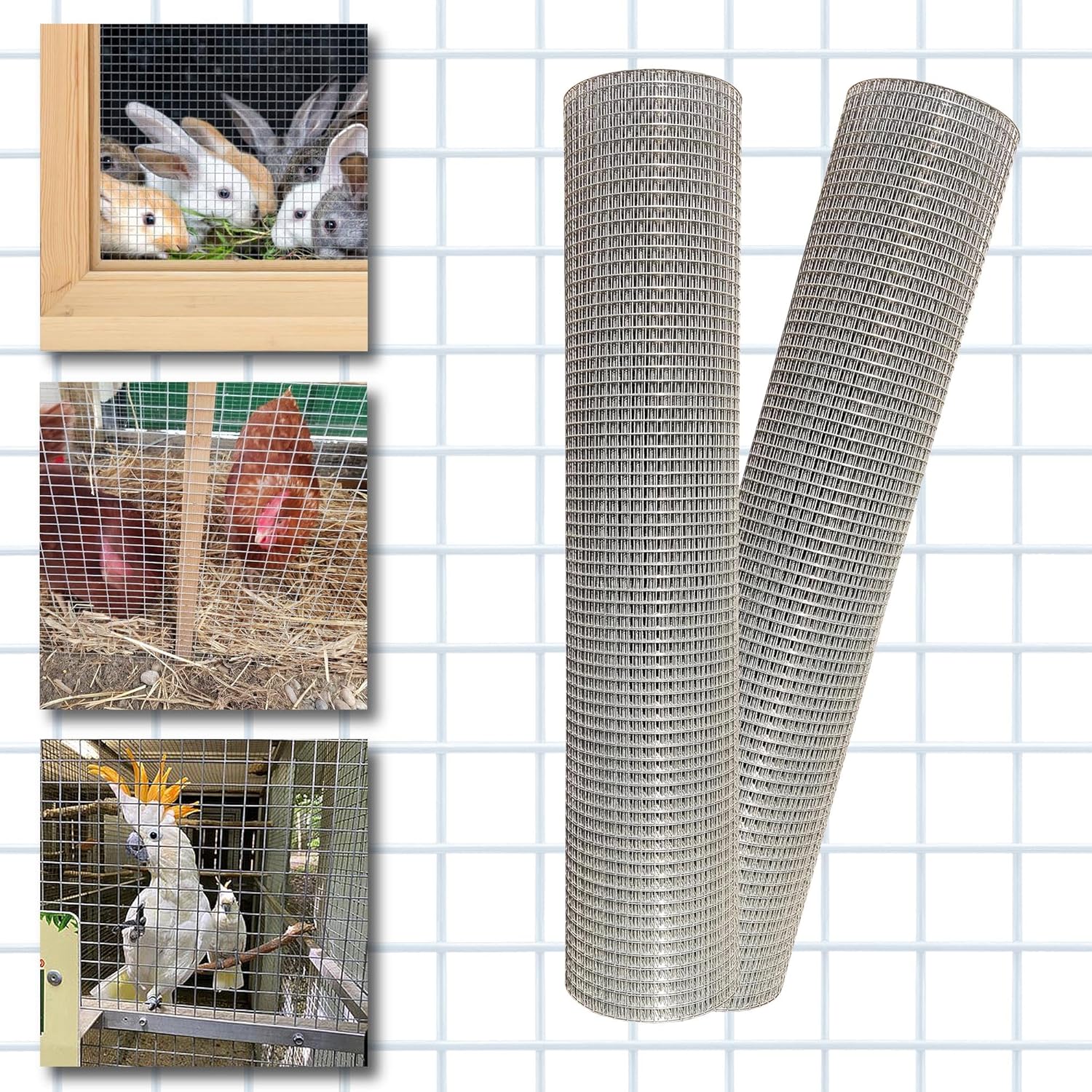 Galvanized Hardware Cloth 24 in x 25 ft 1/2 x 1/2 inch Mesh 20GA X41340