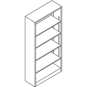 Charcoal 5-Shelf Metal Bookcase R4834
