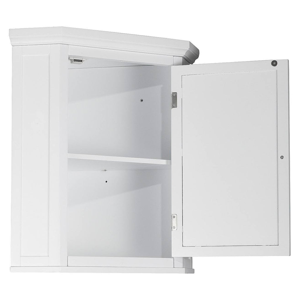 White Wooden Corner Wall Cabinet E83984
