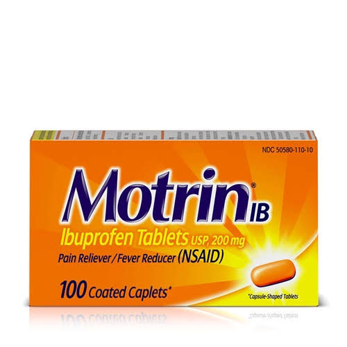 200mg Ibuprofen Caplets 100 Count X740450
