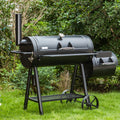 Charcoal Grill with Offset Smoker 941 sq.in. Extra Large BBQ Grill Black M711