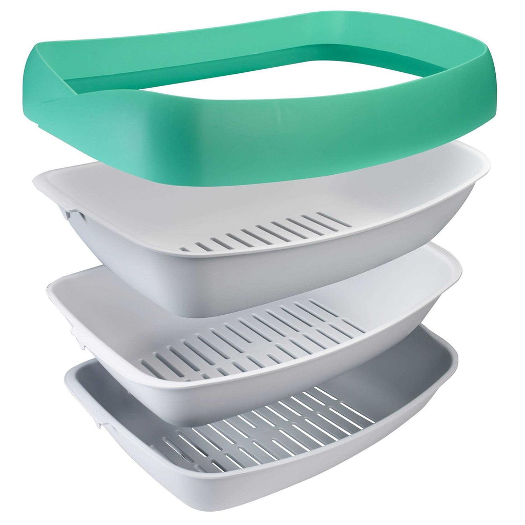 3 Sifting Tray Cat Litter Box with Non-Stick Coating Y939876