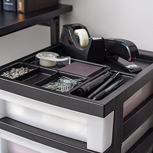 Black Plastic 4-Drawer Rolling Cart T894