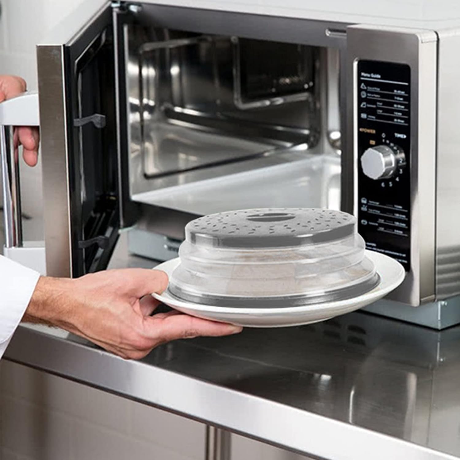 Gray 10.5 inch Vented Collapsible Microwave Plate Cover G2793