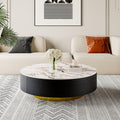 Oak Veneer Round Coffee Table with Storage and Drawers G646054
