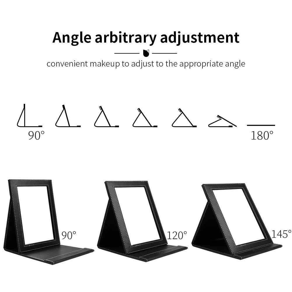Folding Mirror Portable Adjustable Rectangular Vanity Mirror with Stand E4526