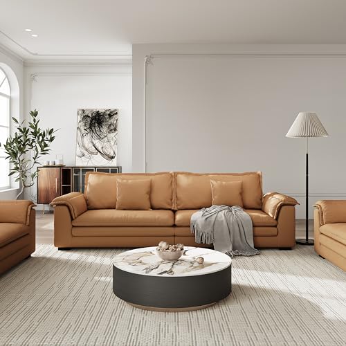 Oak Veneer Round Coffee Table with Storage and Drawers G646054