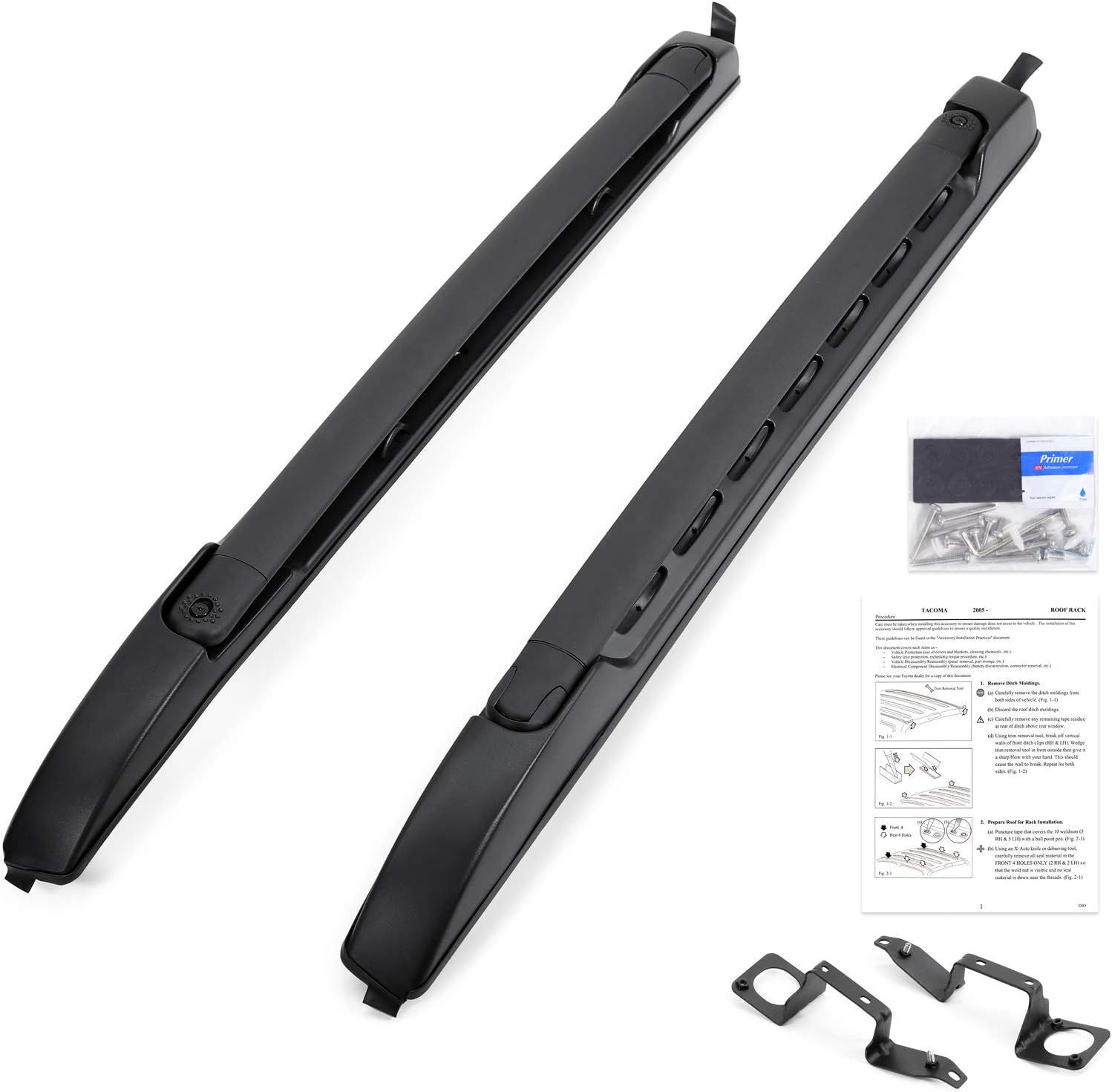 Black Cross Bars Roof Rack for Toyota Tacoma Double Cab W844