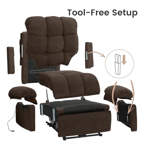 Beige White Power Recliner Chair N48489