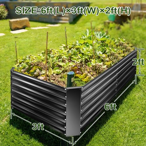 8x4x2ft Tall Galvanized Metal Raised Garden Bed R6321