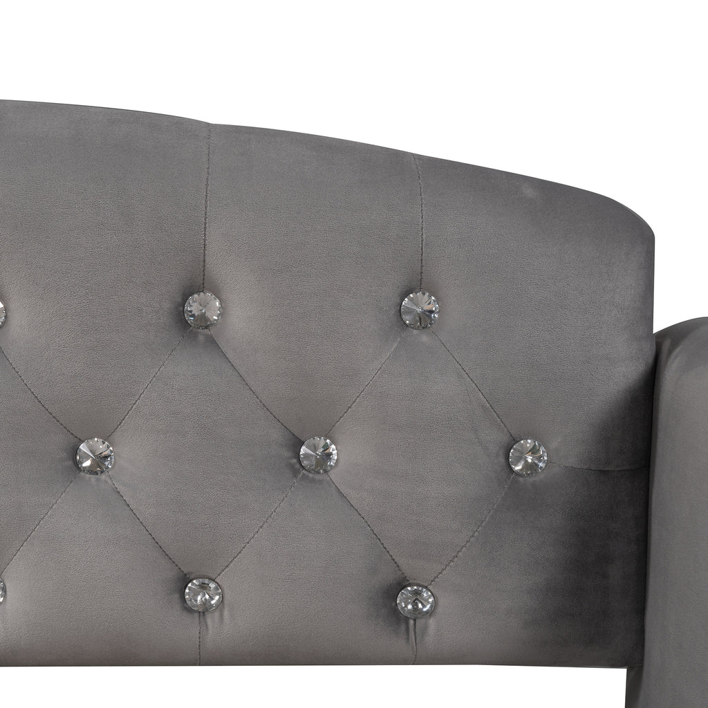Twin Size Tufted Button Daybed Gray I3615