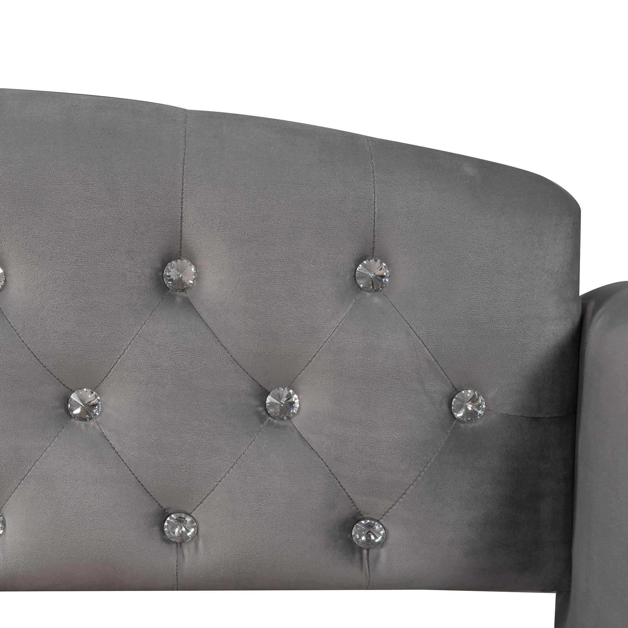 Twin Size Tufted Button Daybed Gray I3615