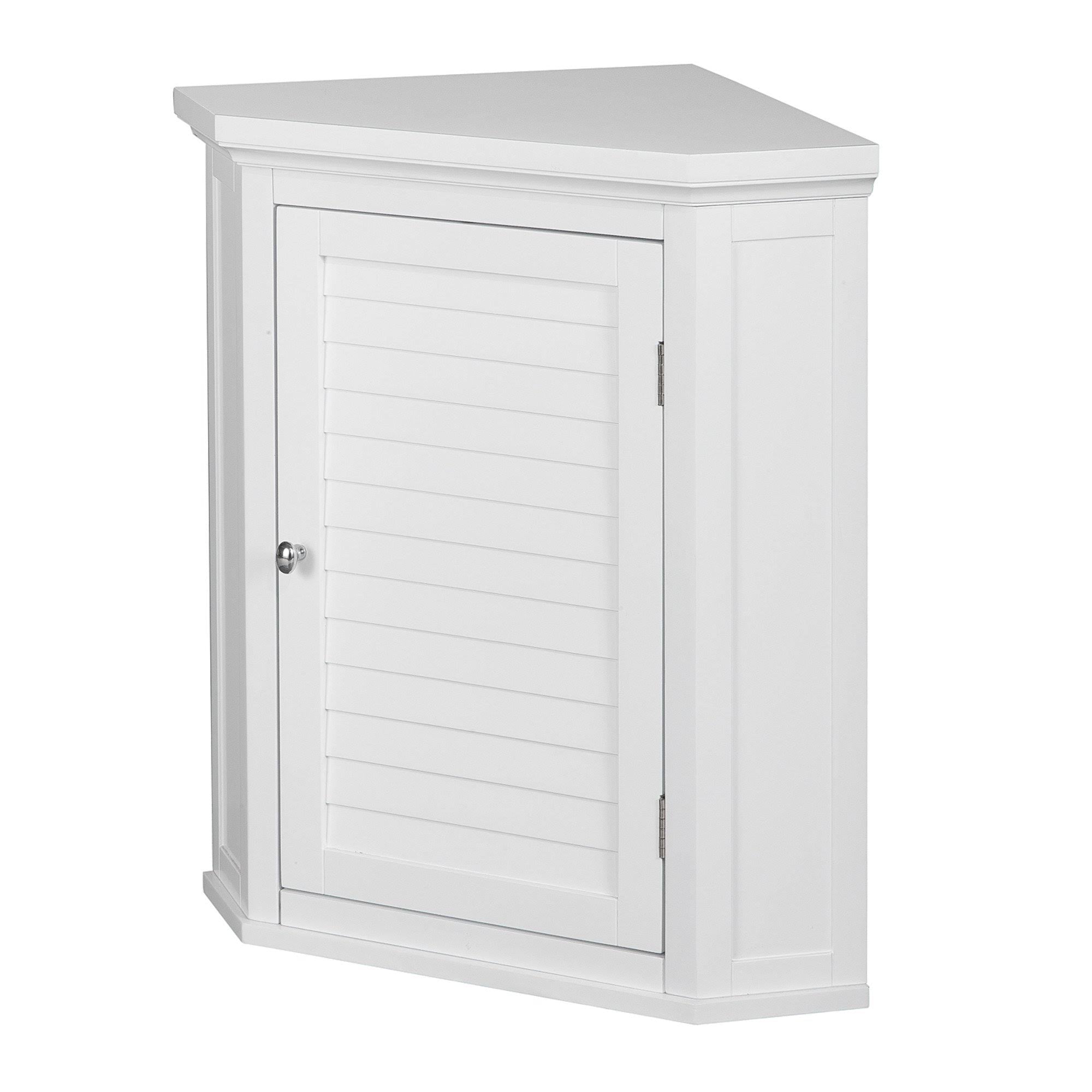 White Wooden Corner Wall Cabinet E83984
