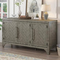 Gray 60" Sideboard Cabinet with 3 Doors and Adjustable Shelves Y57408