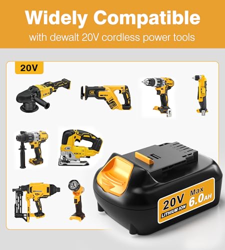 2Pack 6.0Ah Replacement Battery for 20V Cordless Power Tools I70797