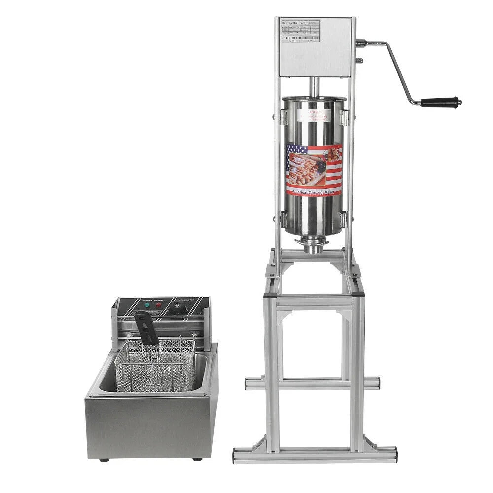 5L Churro Making Machine with 6L Electric Deep Fryer 110V N50622