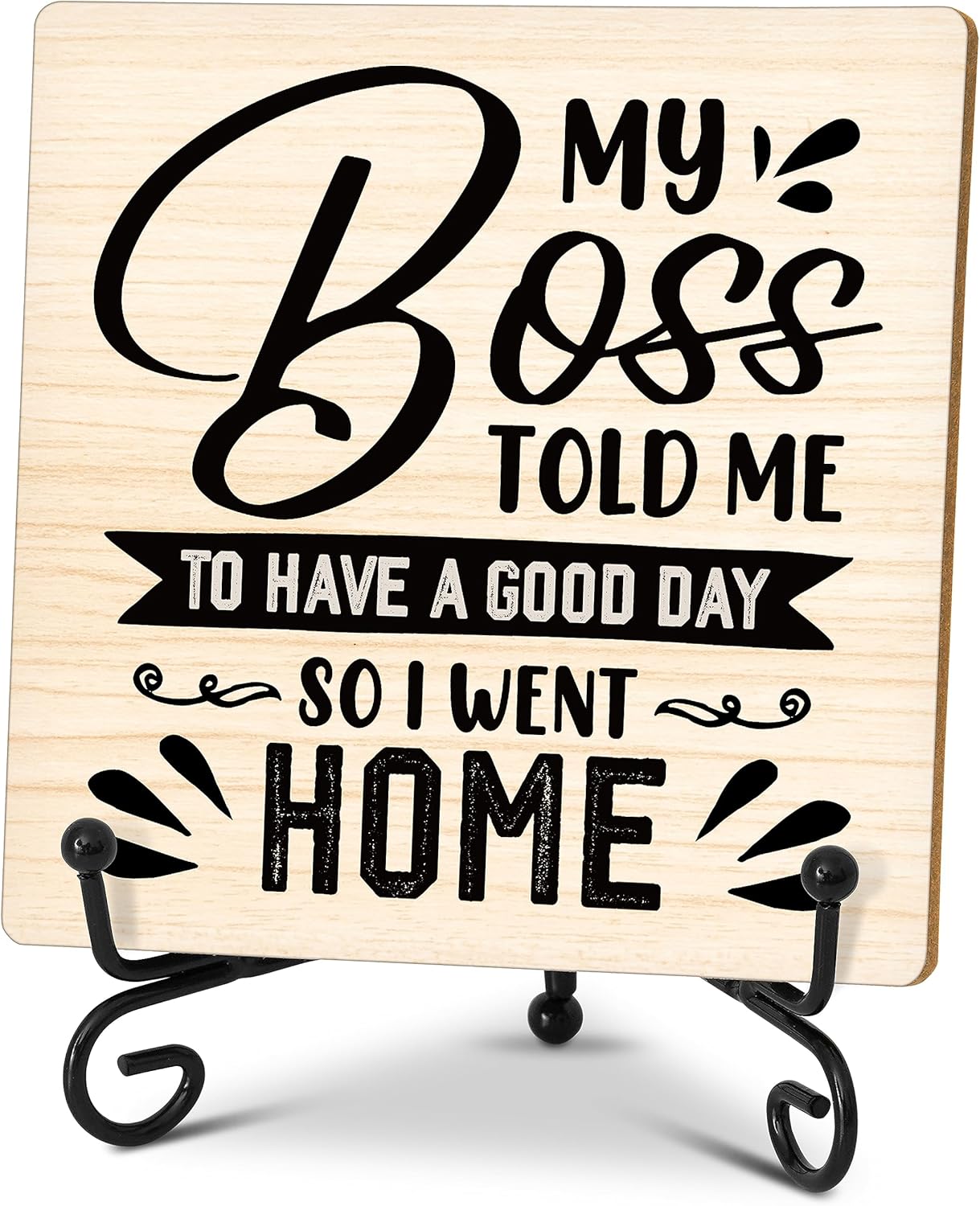 Wood Plaque with Stand Desk Sign U43544