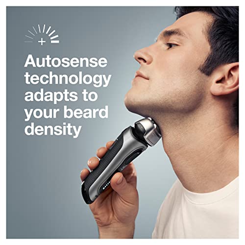 Electric Foil Shaver with Precision Beard Trimmer, Cleaning & Charging SmartCare Center, Galvano Silver K72182