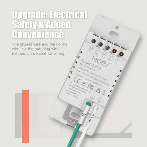 Zigbee Smart Switches, No Neutral Wire, Single Pole Light Switch S607109