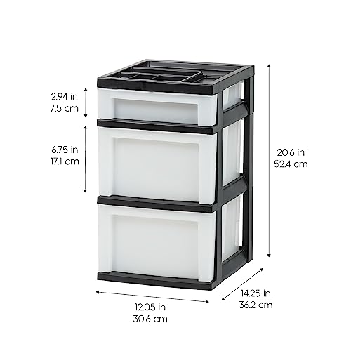 Black Plastic 4-Drawer Rolling Cart T894