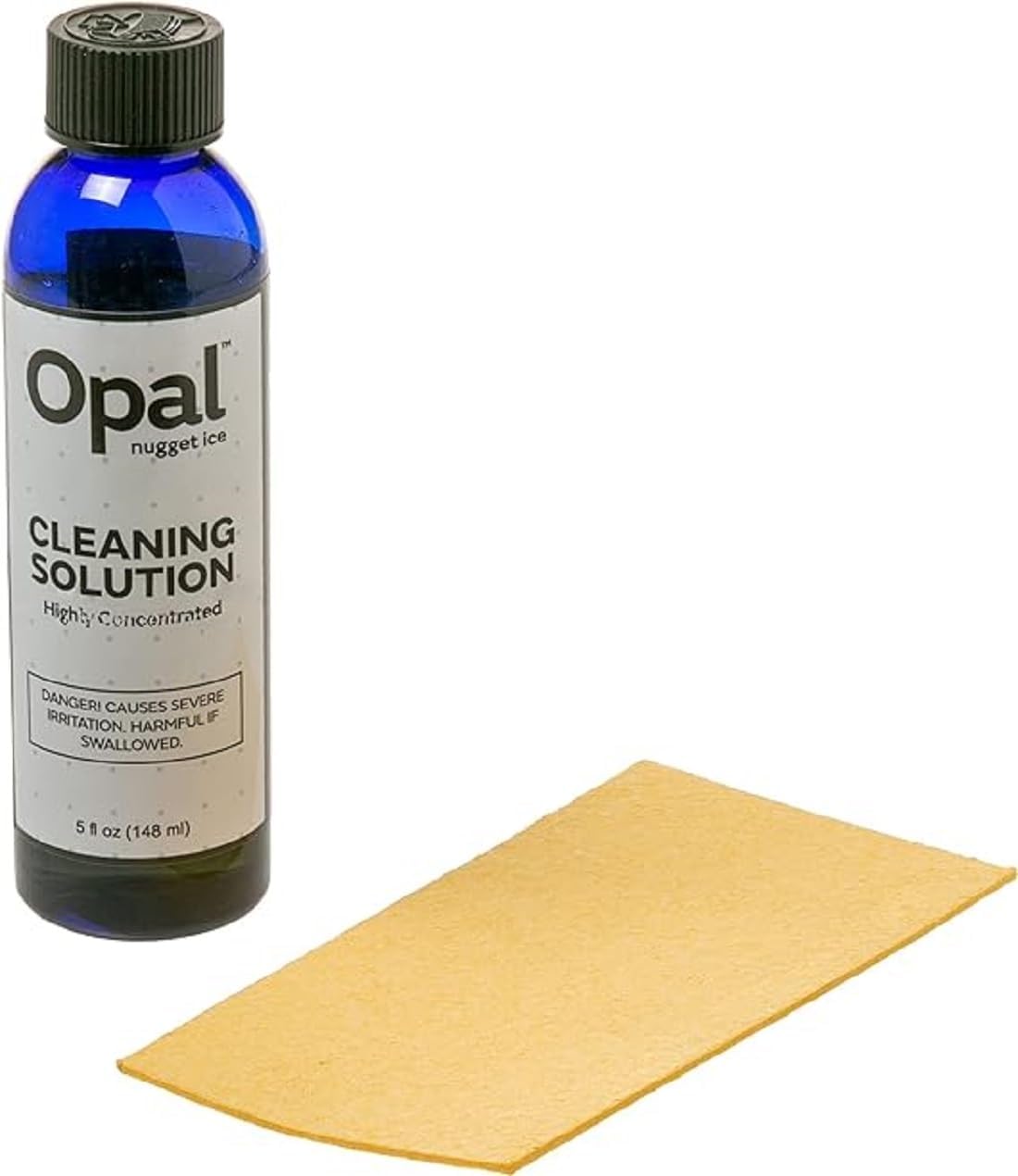 Cleaning Supplies Kit for Opal Nugget Ice Maker includes (1) 5 oz Bottles of Cleaning Solution, (1) Cleaning Cloth J574903