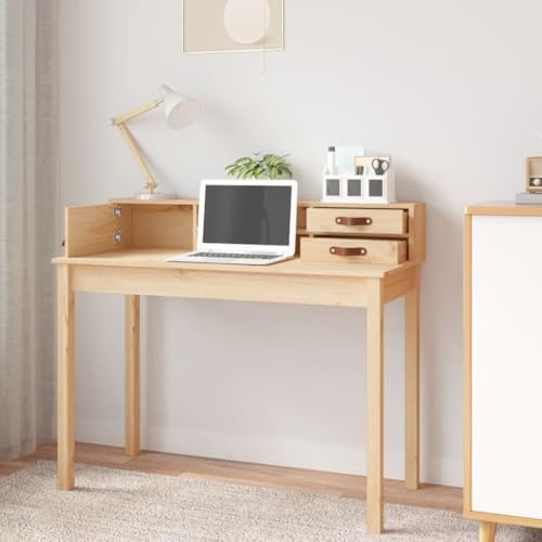 43.3"x19.7"x36.6" Solid Wood Pine Desk R254