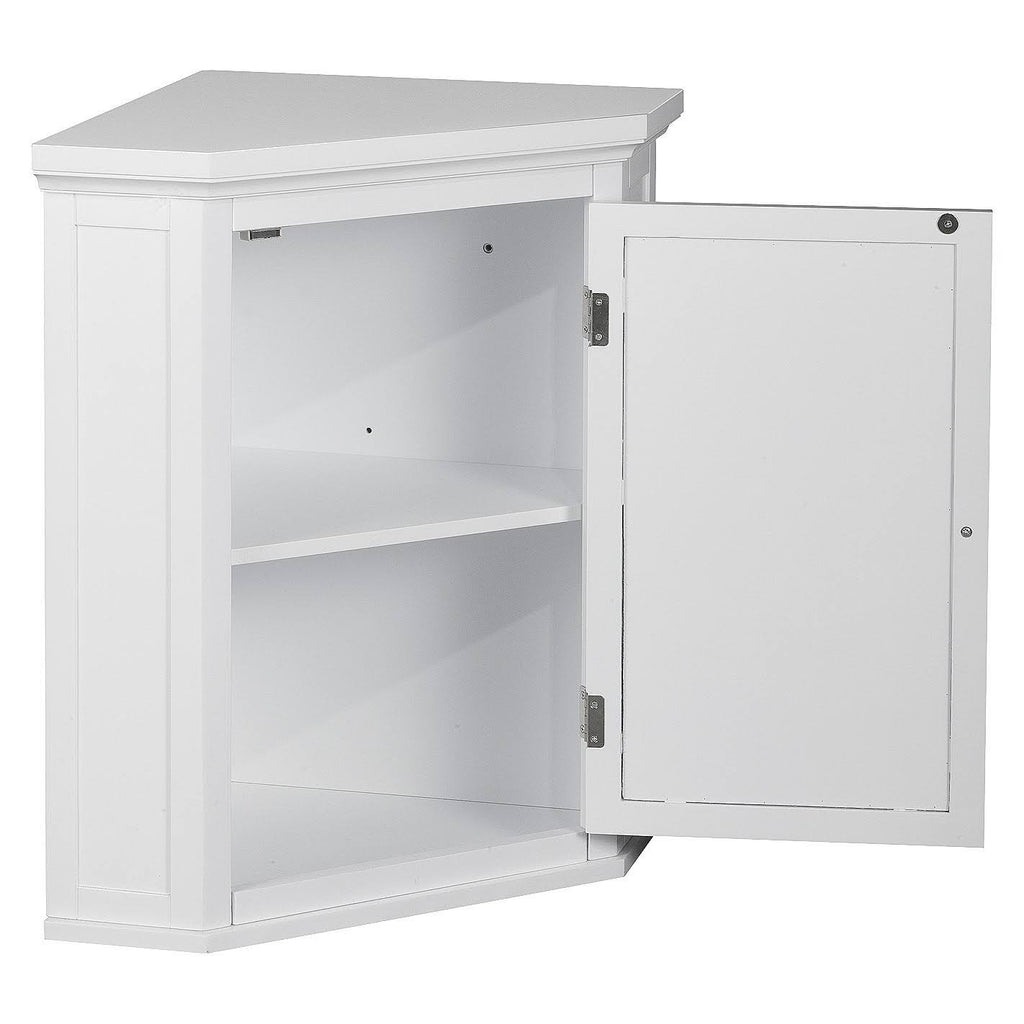 White Wooden Corner Wall Cabinet E83984