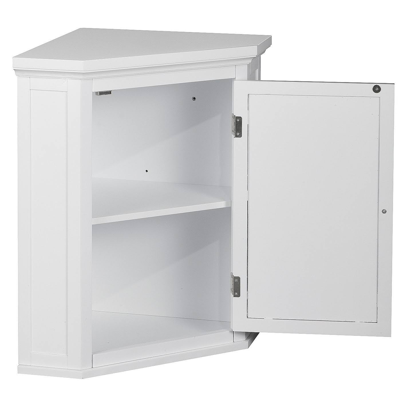 White Wooden Corner Wall Cabinet E83984