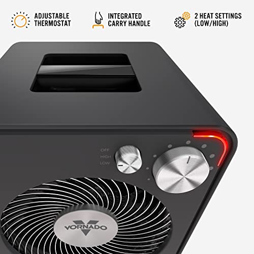 Storm Gray Metal Heater with 2 Heat Settings and Adjustable Thermostat Z679