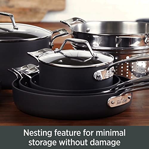 10 Piece Hard Anodized Nonstick Black Cookware Set Y81397