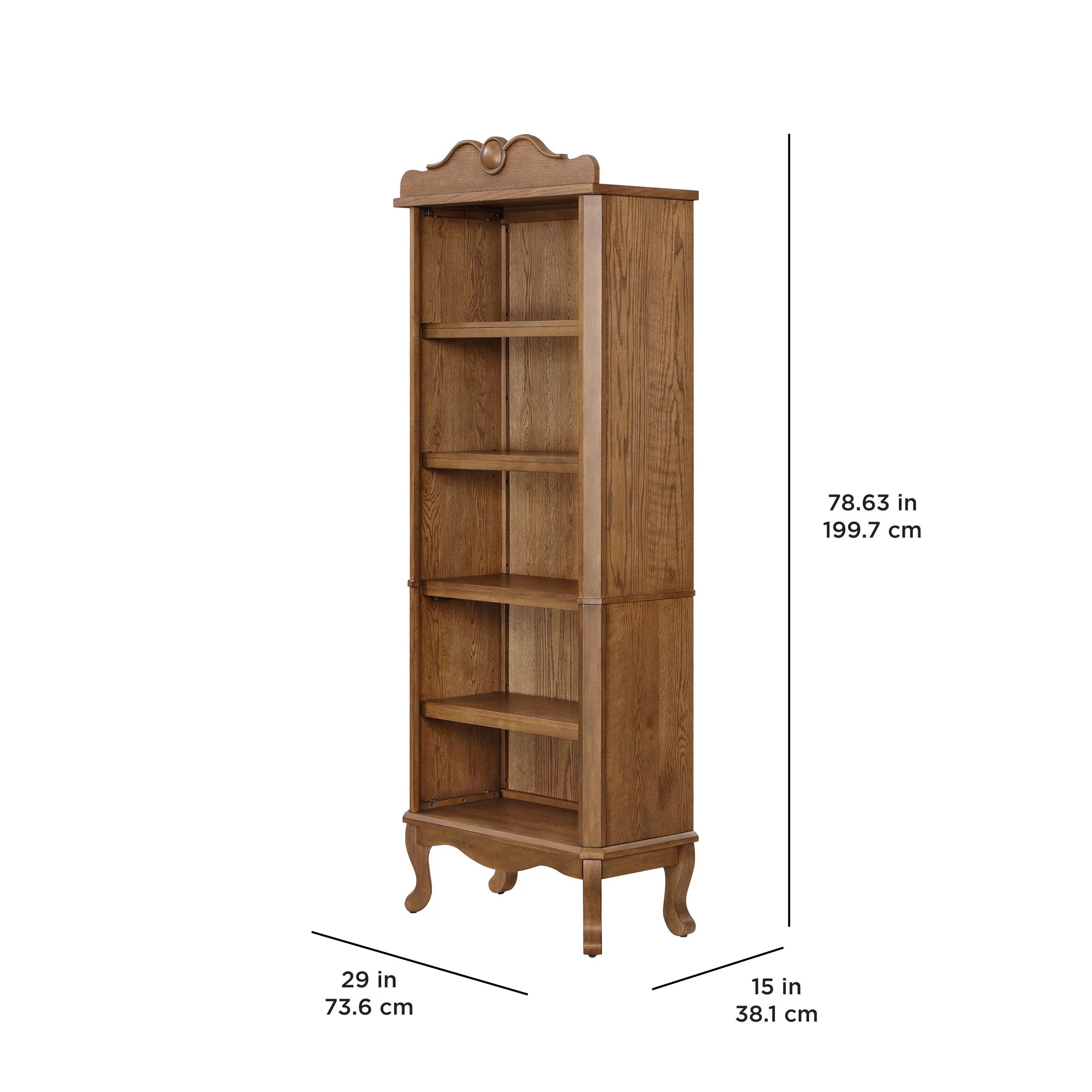 Heirloom Brown Solid Wood Bookcase W5083