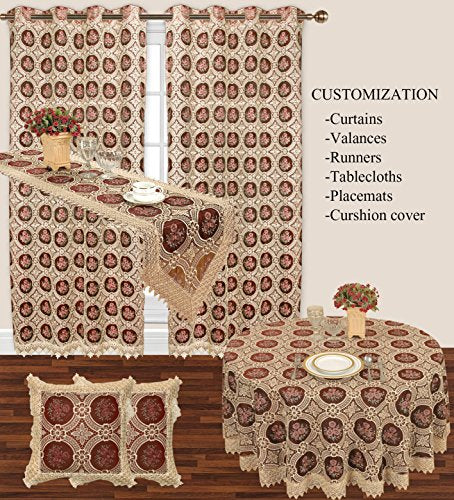 Small Vintage Burgundy Lace Table Runner 16 × 36 Inch U7103