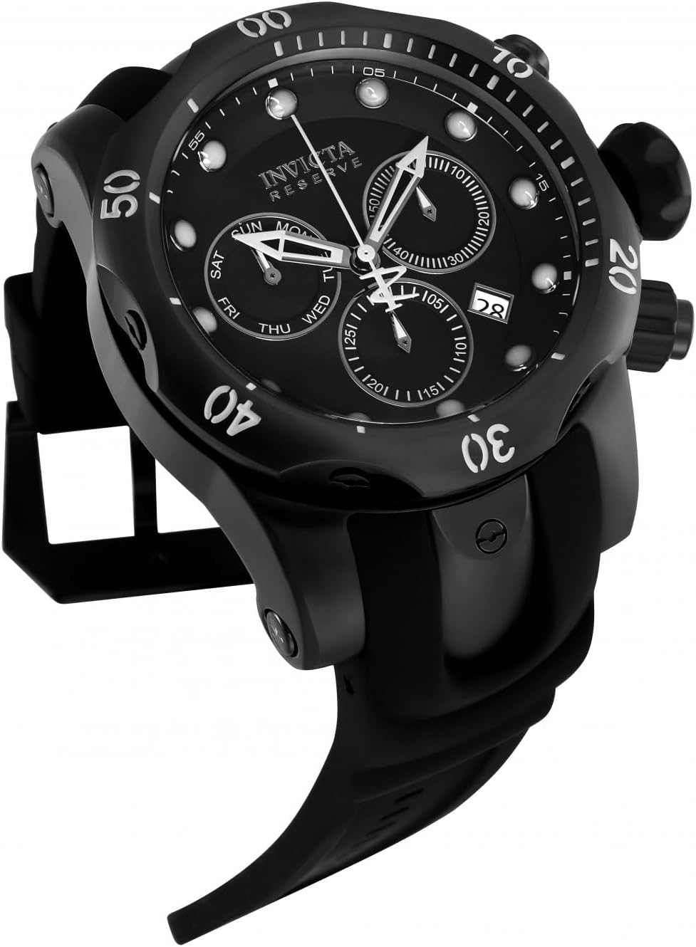 Black Stainless Steel Watch with Polyurethane Band R26267