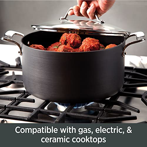 10 Piece Hard Anodized Nonstick Black Cookware Set Y81397