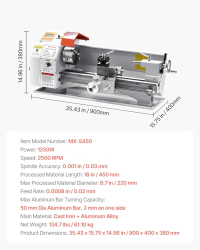 8.7 x 18 in Precision Metal Lathe E15870