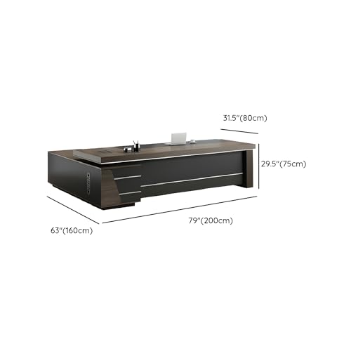 L-shape Office Desk with Locking Drawers and Cable Management, 79" L x 31.5" W x 29.5" H N199477