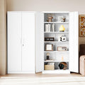 Metal Black Storage Cabinet with Adjustable Shelves and Lock Door V4318