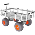 400lbs Load Capacity Aluminum Beach Fishing Cart with 13" Big Wheels and 6 Rod Holders X25352
