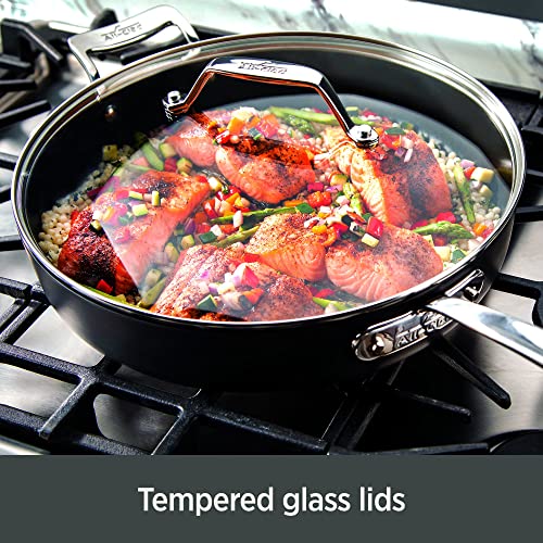 10 Piece Hard Anodized Nonstick Black Cookware Set Y81397