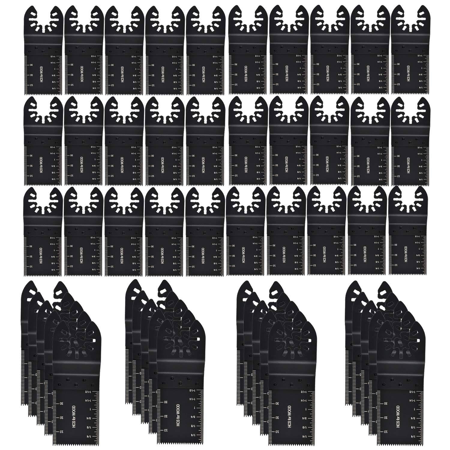 50pcs Wood Oscillating Multitool Saw Blades Universal Quick Release Black Z9623