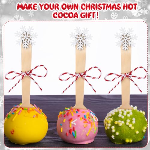 100 Set Christmas Wooden Spoons with Tag Bag Rope R692