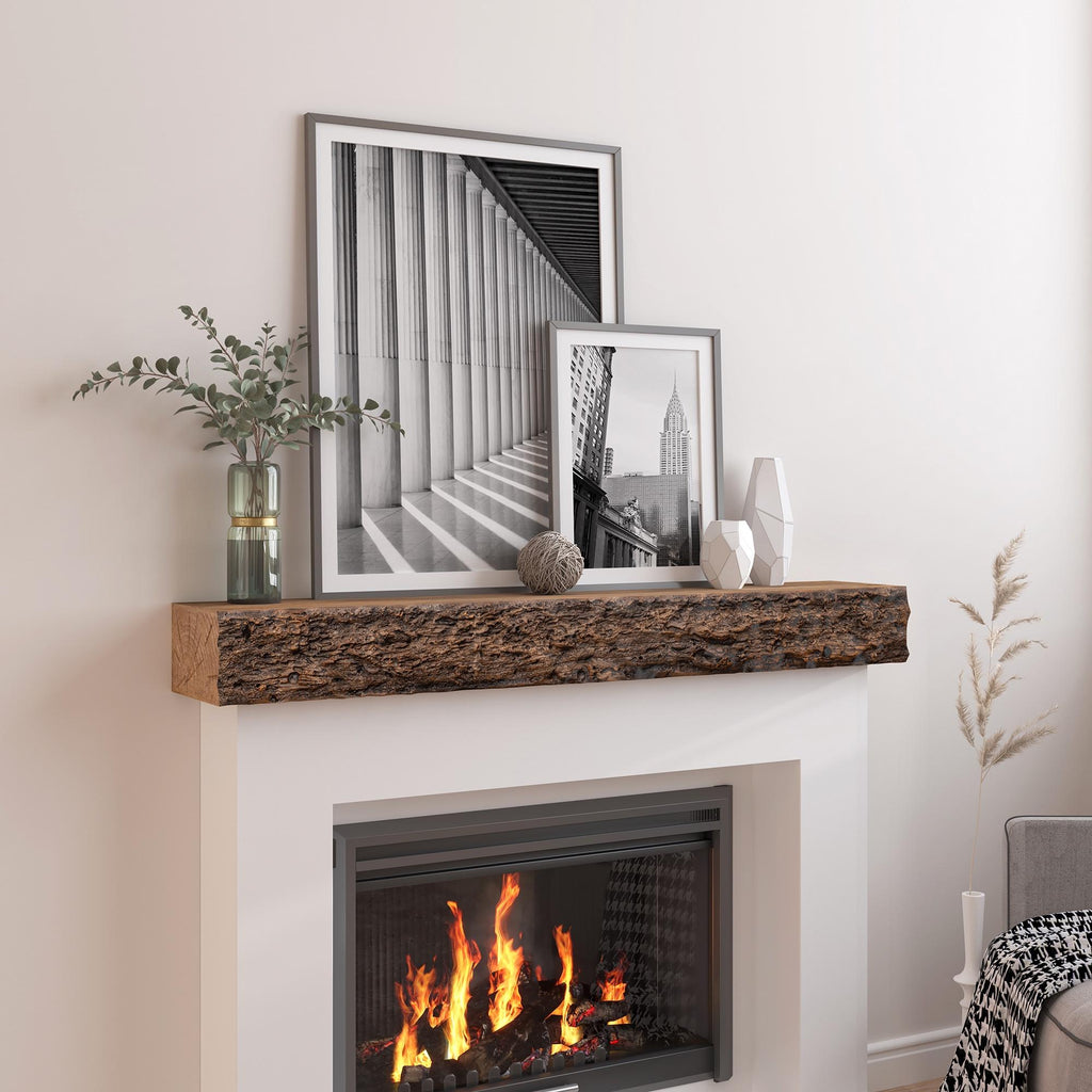 52inch Distressed Brown Floating Concrete Fireplace Mantel Shelf C396
