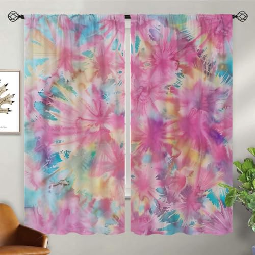 Tie Dye Blackout Curtains, 42 x 45 Inch X4560