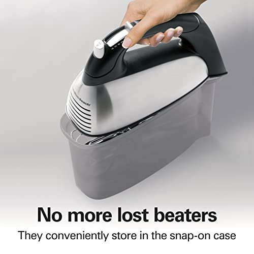 6-Speed Electric Hand Mixer with Storage Case, Brushed Stainless X947