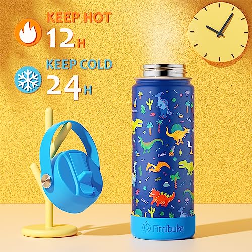 18oz 2 Pack Double Wall Stainless Steel Insulated Water Bottle with Straw F667