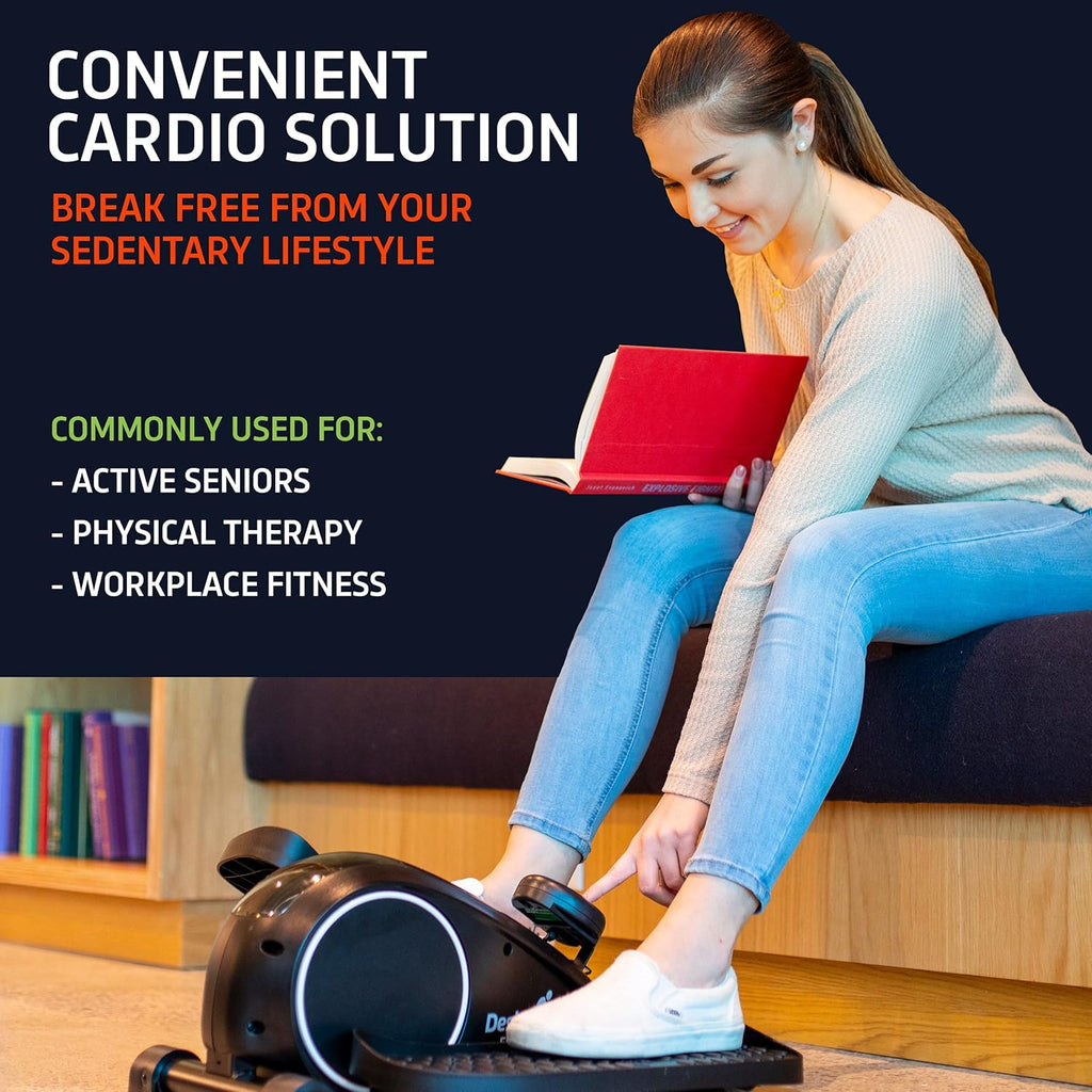 Black Compact Under Desk Elliptical Machine Z2655