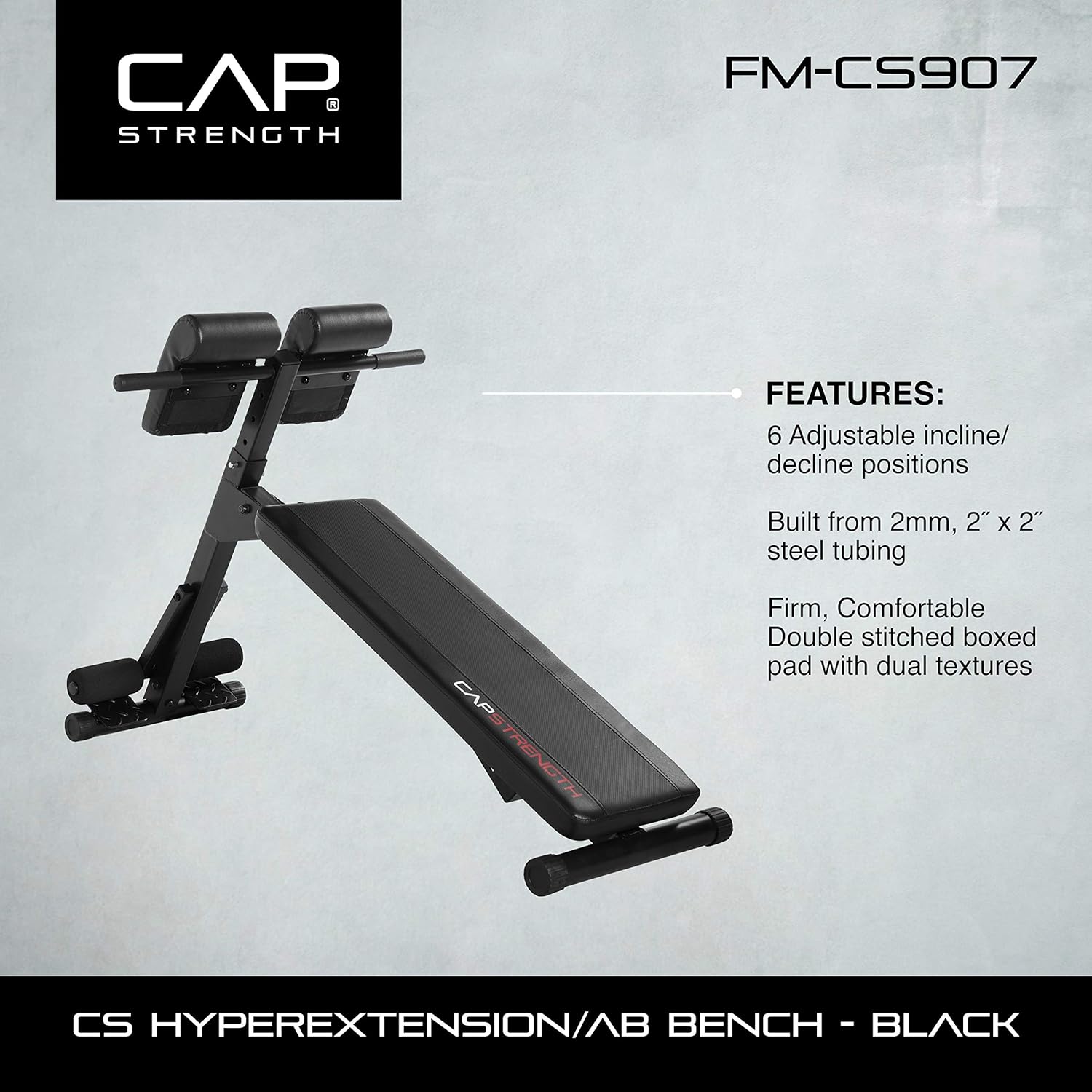 Black Hyperextension Ab Bench Z2106