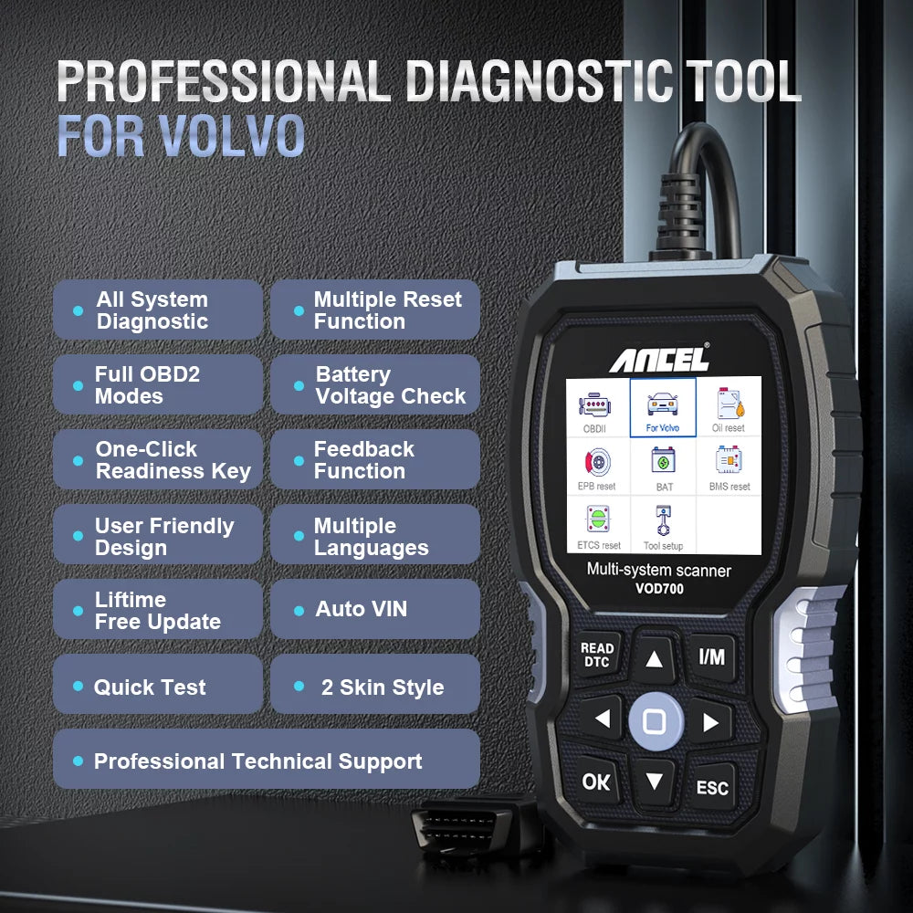 OBD2 Scanner for Volvo Vehicles Scan Full Systems Oil BMS EPB Reset ABS Bleeding Maintenance Service Car Code Reader Automotive Diagnostic Tool J435522